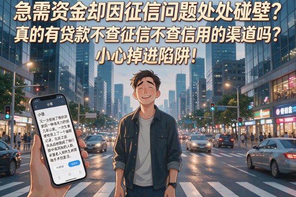 急需资金却因征信问题处处碰壁？真的有贷款不查征信不查信用的渠道吗？小心掉进陷阱！
