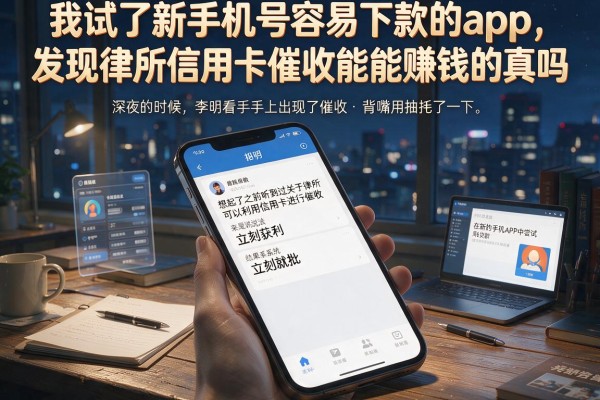 我试了新手机号容易下款的app，发现律所信用卡催收能赚钱吗背后的真相