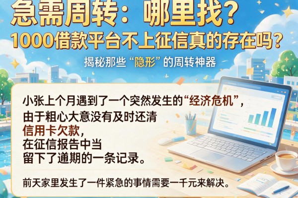 急需周转哪里找？1000借款平台不上征信真的存在吗？揭秘那些“隐形”的周转神器