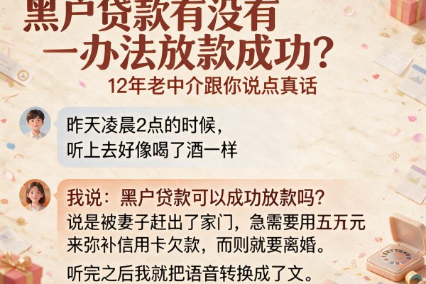 黑户贷款有没有办法放款成功？12年老中介跟你说点真话