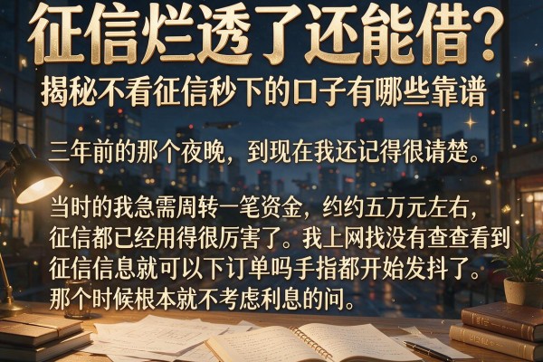 征信烂透了还能借？揭秘不看征信秒下的口子有哪些靠谱