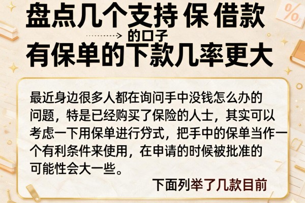 盘点几个支持保单借款的口子，有保单的下款几率更大