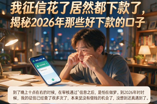 我征信花了居然都下款了，揭秘2026年那些好下款的口子