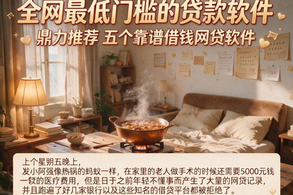 全网最低门槛的贷款软件，鼎力推荐五个靠谱借钱网贷软件