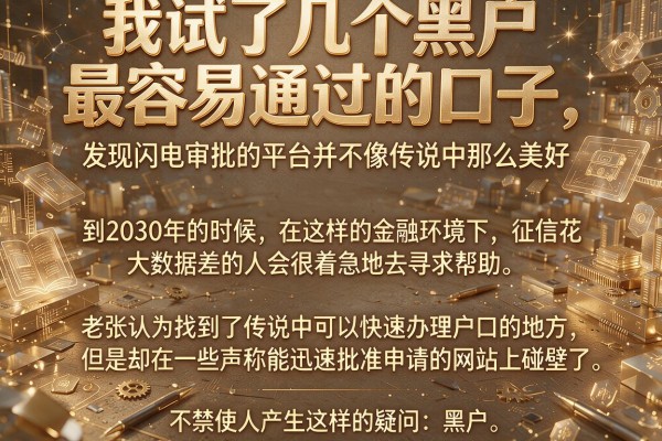 我试了几个黑户最容易通过的口子，发现闪电审批的平台并不像传说中那么美好