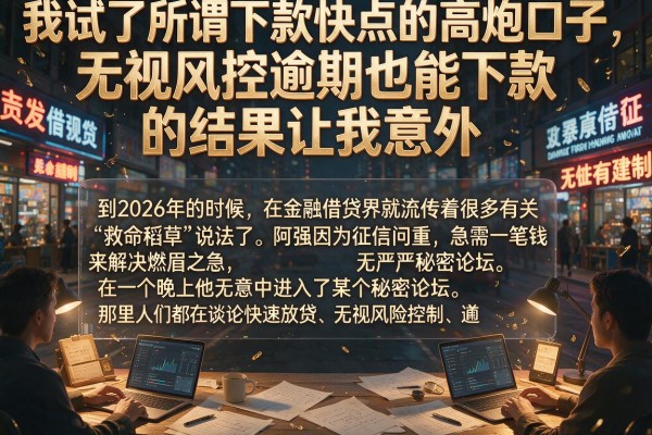 我试了所谓下款快点的高炮口子,无视风控逾期也能下款的结果让我意外