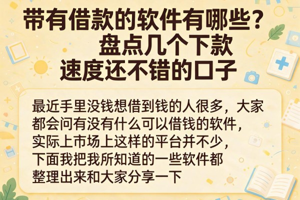 带有借款的软件有哪些？盘点几个下款速度还不错的口子