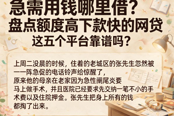 急需用钱哪里借？盘点额度高下款快的网贷，这五个平台靠谱吗？