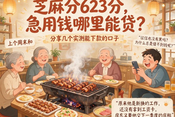 芝麻分623分，急用钱哪里能贷？分享几个实测能下款的口子