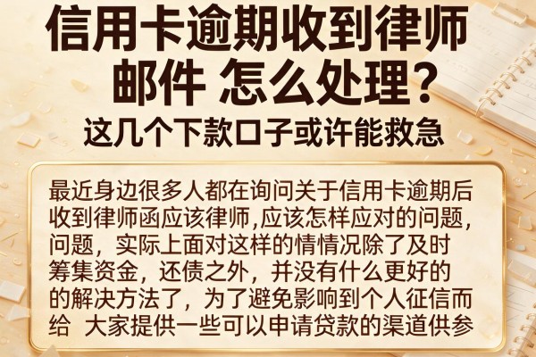 信用卡逾期收到律师邮件怎么处理？这几个下款口子或许能救急