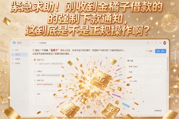 紧急求助！刚收到金橘子借款的强制下款通知，这到底是不是正规操作啊？