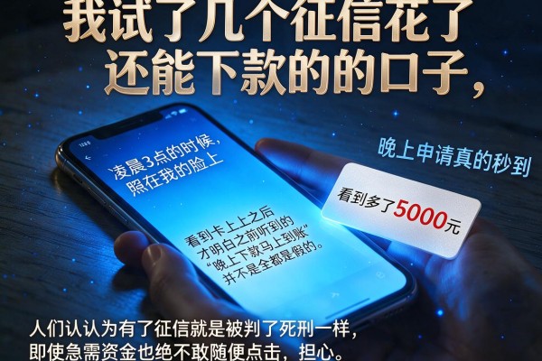 我试了几个征信花了还能下款的口子，晚上申请真的秒到