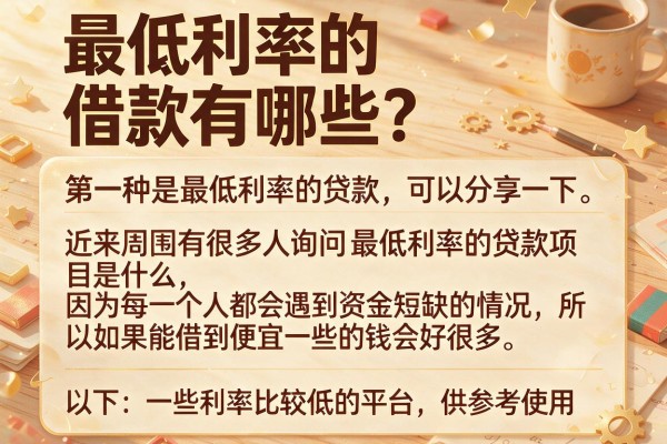 最低利率的借款有哪些？整理了十个利息低的平台