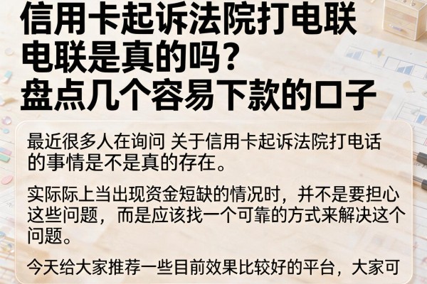 信用卡起诉法院打电联是真的吗？盘点几个容易下款的口子