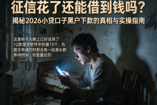 征信花了还能借到钱吗？揭秘2026小贷口子黑户下款的真相与实操指南