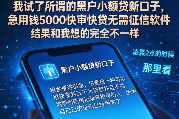 我试了所谓的黑户小额贷新口子，急用钱5000快审快贷无需征信软件，结果和我想的完全不一样
