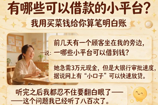 有哪些可以借款的小平台？我用买菜钱给你算笔明白账