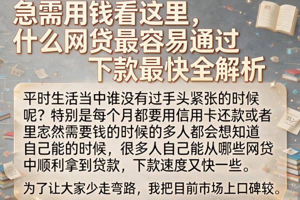 急需用钱看这里，什么网贷最容易通过下款最快全解析