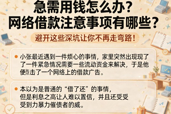 急需用钱怎么办？网络借款注意事项有哪些？避开这些深坑让你不再走弯路！