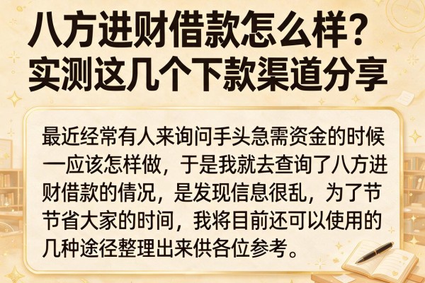 八方进财借款怎么样？实测这几个下款渠道分享