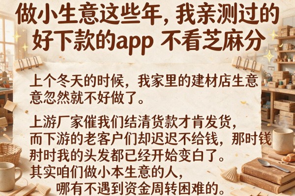 做小生意这些年，我亲测过的好下款的app 不看芝麻分