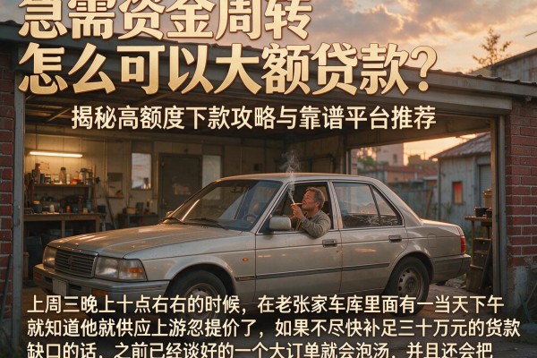 急需资金周转怎么可以大额贷款？揭秘高额度下款攻略与靠谱平台推荐