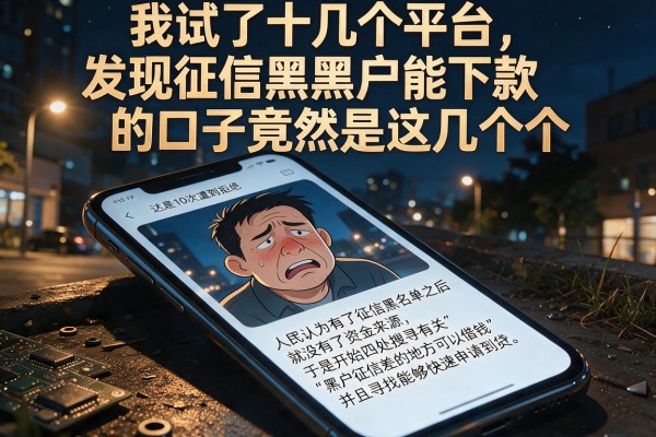 我试了十几个平台，发现征信黑户能下款的口子竟然是这几个