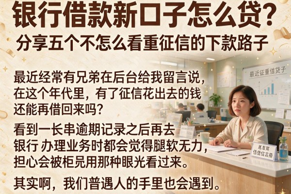 银行借款新口子怎么贷？分享五个不怎么看重征信的下款路子