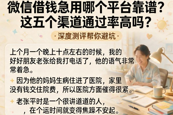 微信借钱急用哪个平台靠谱？这五个渠道通过率高吗？深度测评帮你避坑