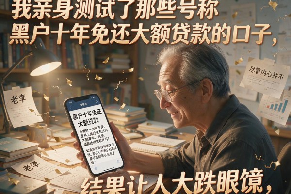 我亲身测试了那些号称黑户十年免还大额贷款的口子，结果让人大跌眼镜
