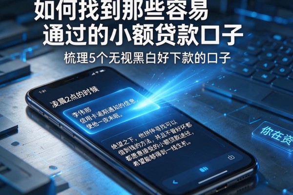 如何找到那些容易通过的小额贷款口子，梳理5个无视黑白好下款的口子