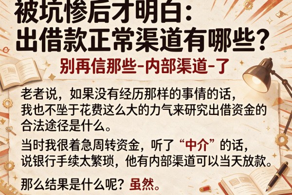 被坑惨后才明白：出借款正常渠道有哪些？别再信那些-内部渠道-了