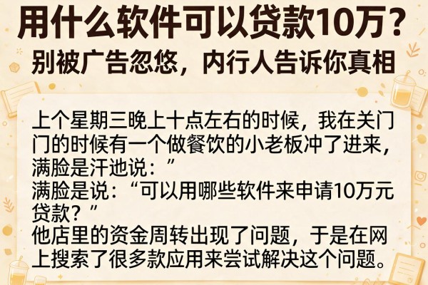 用什么软件可以贷款10万？别被广告忽悠，内行人告诉你真相