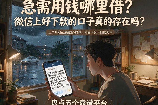急需用钱哪里借？微信上好下款的口子真的存在吗？盘点五个靠谱平台