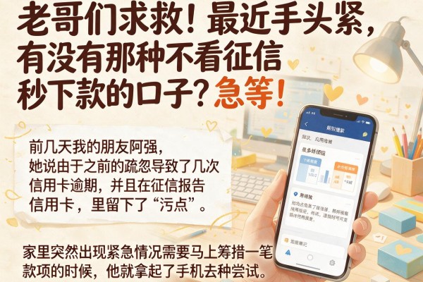 老哥们求救！最近手头紧，有没有那种不看征信秒下款的口子？急等！