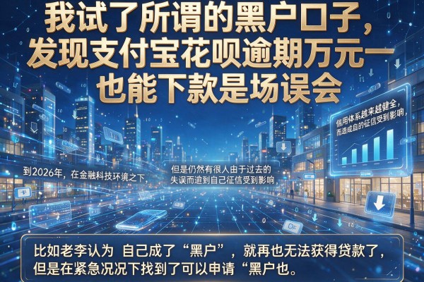 我试了所谓的黑户口子，发现支付宝花呗逾期万元也能下款是场误会