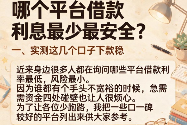 哪个平台借款利息最少最安全？实测这几个口子下款稳