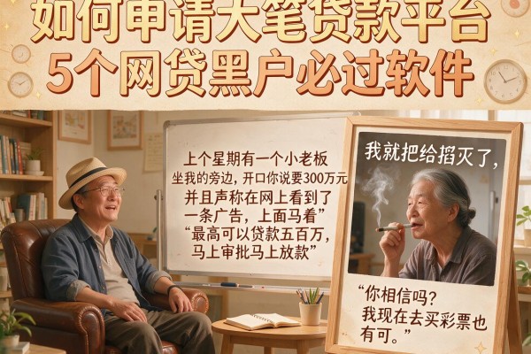 如何申请大笔贷款平台，详细阐述5个网贷黑户必过软件