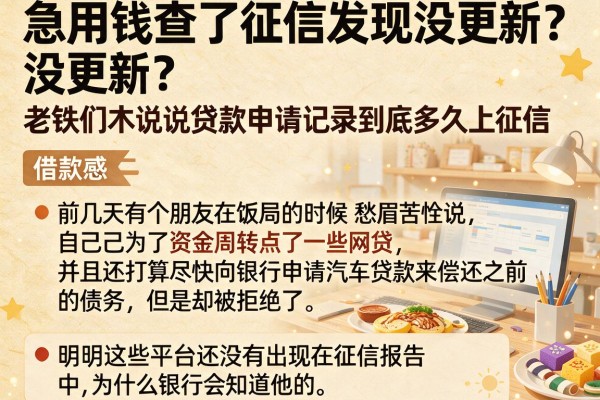急用钱查了征信发现没更新？老铁们来说说贷款申请记录到底多久上征信