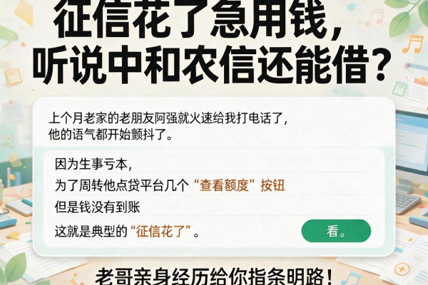 征信花了急用钱，听说中和农信还能借？老哥亲身经历给你指条明路！