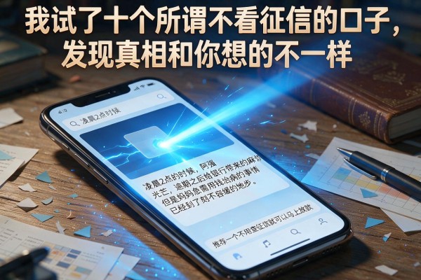 我试了十个所谓不看征信的口子，发现真相和你想的不一样