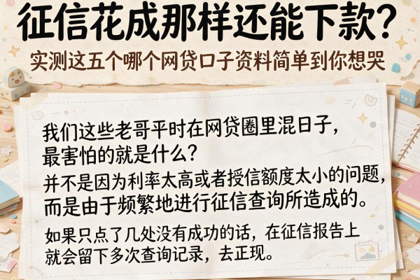 征信花成那样还能下款？实测这五个哪个网贷口子资料简单到你想哭
