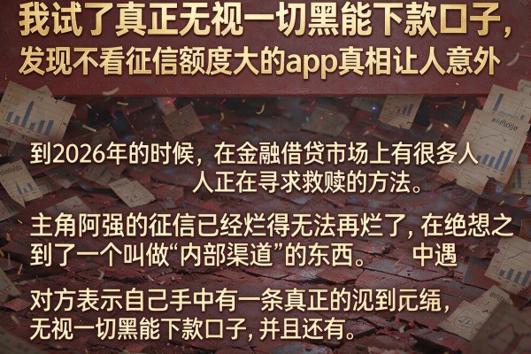我试了真正无视一切黑能下款口子，发现不看征信额度大的app真相让人意外