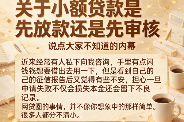 关于小额贷款是先放款还是先审核，说点大家不知道的内幕