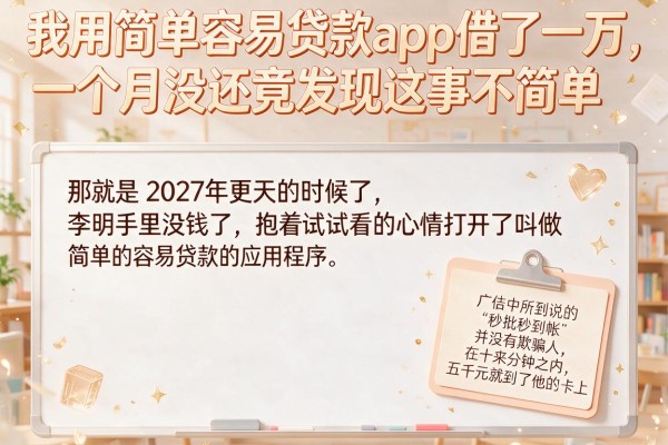 我用简单容易贷款app借了一万，一个月没还竟发现这事不简单