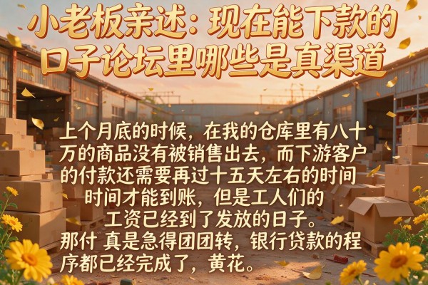小老板亲述：现在能下款的口子论坛里哪些是真渠道