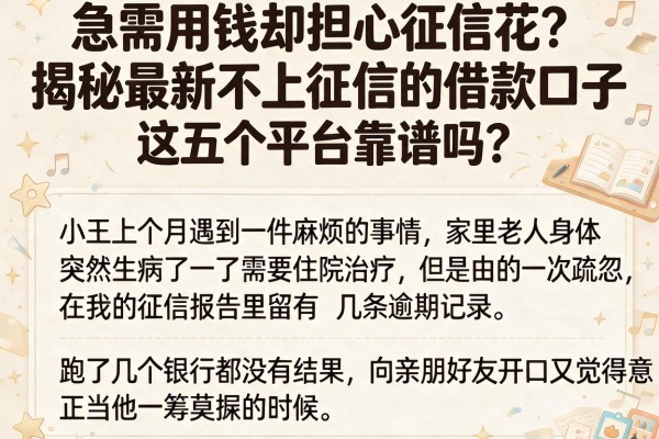 急需用钱却担心征信花？揭秘最新不上征信的借款口子，这五个平台靠谱吗？