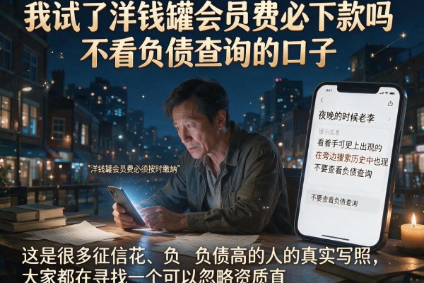 我试了洋钱罐会员费必下款吗和不看负债查询的口子，结果有点意外