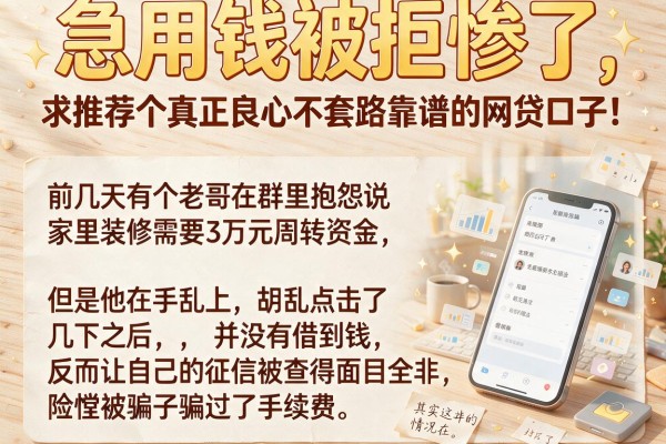 急用钱被拒惨了，求推荐个真正良心不套路靠谱的网贷口子！