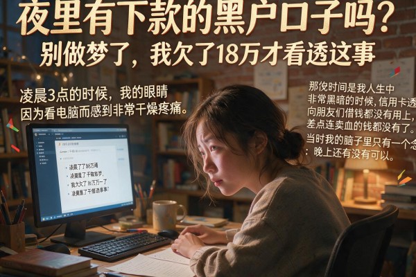 夜里有下款的黑户口子吗?别做梦了,我欠了18万才看透这事